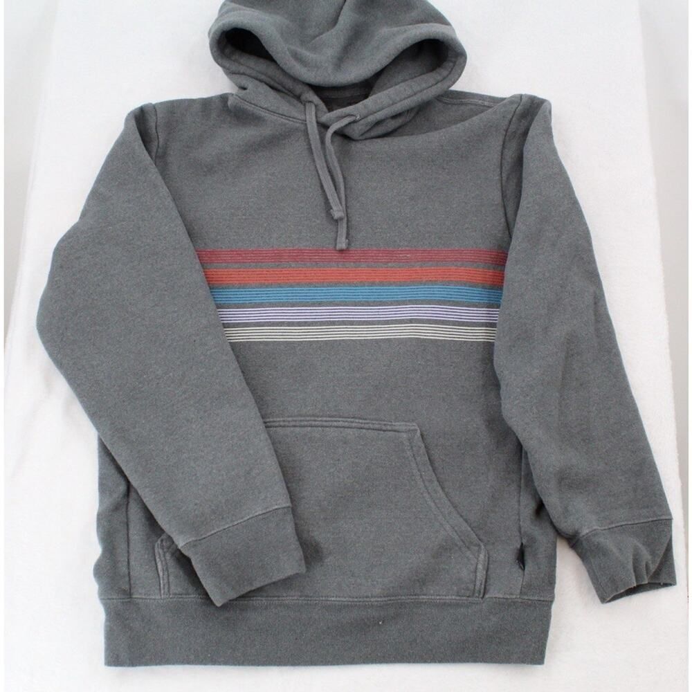 Patagonia Hoodie Womens Medium Gray Uprisal Stripe Fleece Sweatshirt Pullover